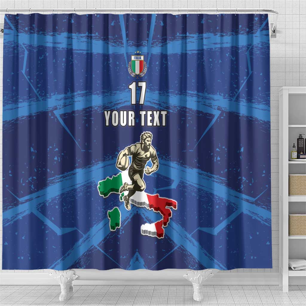 Italian Republic Rugby Custom Shower Curtain Sporty Style LT17