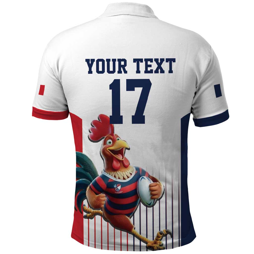 France Rugby Custom Polo Shirt Come on Les Bleus White Style LT17