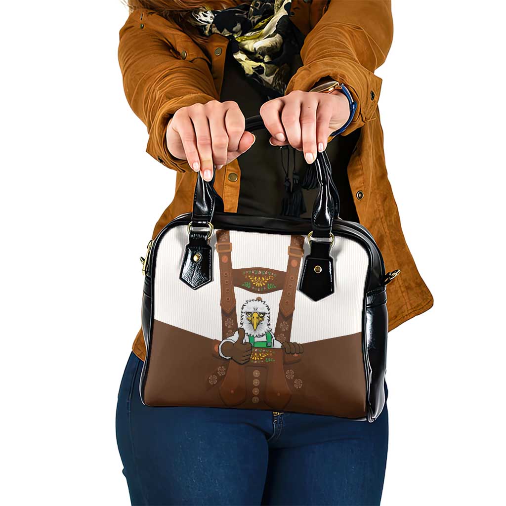Lederhosen Costume Germany Shoulder Handbag Bald Eagles With Traditional German Pattern LT17