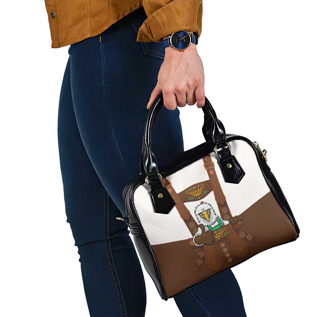 Lederhosen Costume Germany Shoulder Handbag Bald Eagles With Traditional German Pattern LT17