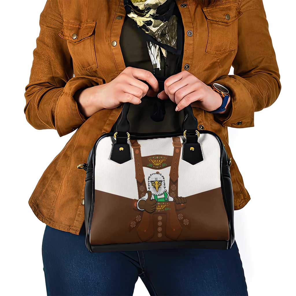 Lederhosen Costume Germany Shoulder Handbag Bald Eagles With Traditional German Pattern LT17