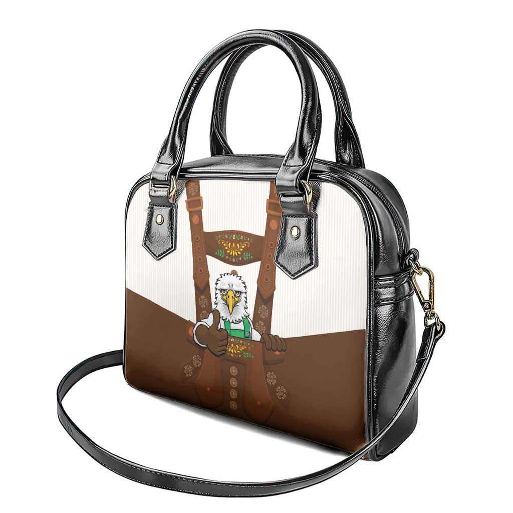 Lederhosen Costume Germany Shoulder Handbag Bald Eagles With Traditional German Pattern LT17