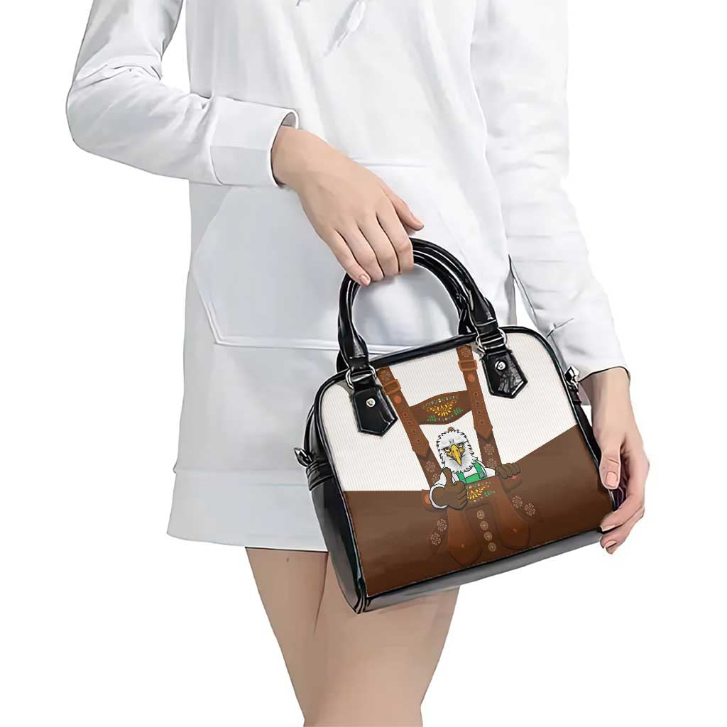 Lederhosen Costume Germany Shoulder Handbag Bald Eagles With Traditional German Pattern LT17