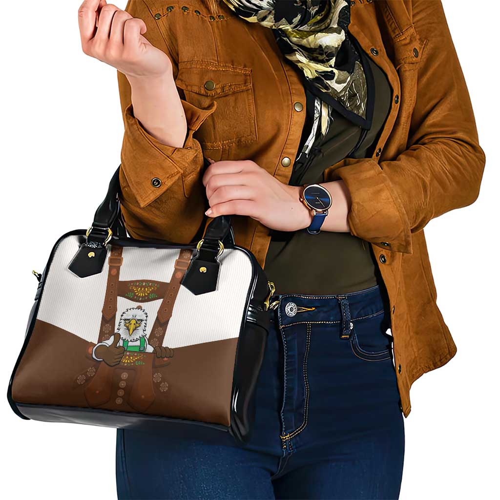 Lederhosen Costume Germany Shoulder Handbag Bald Eagles With Traditional German Pattern LT17