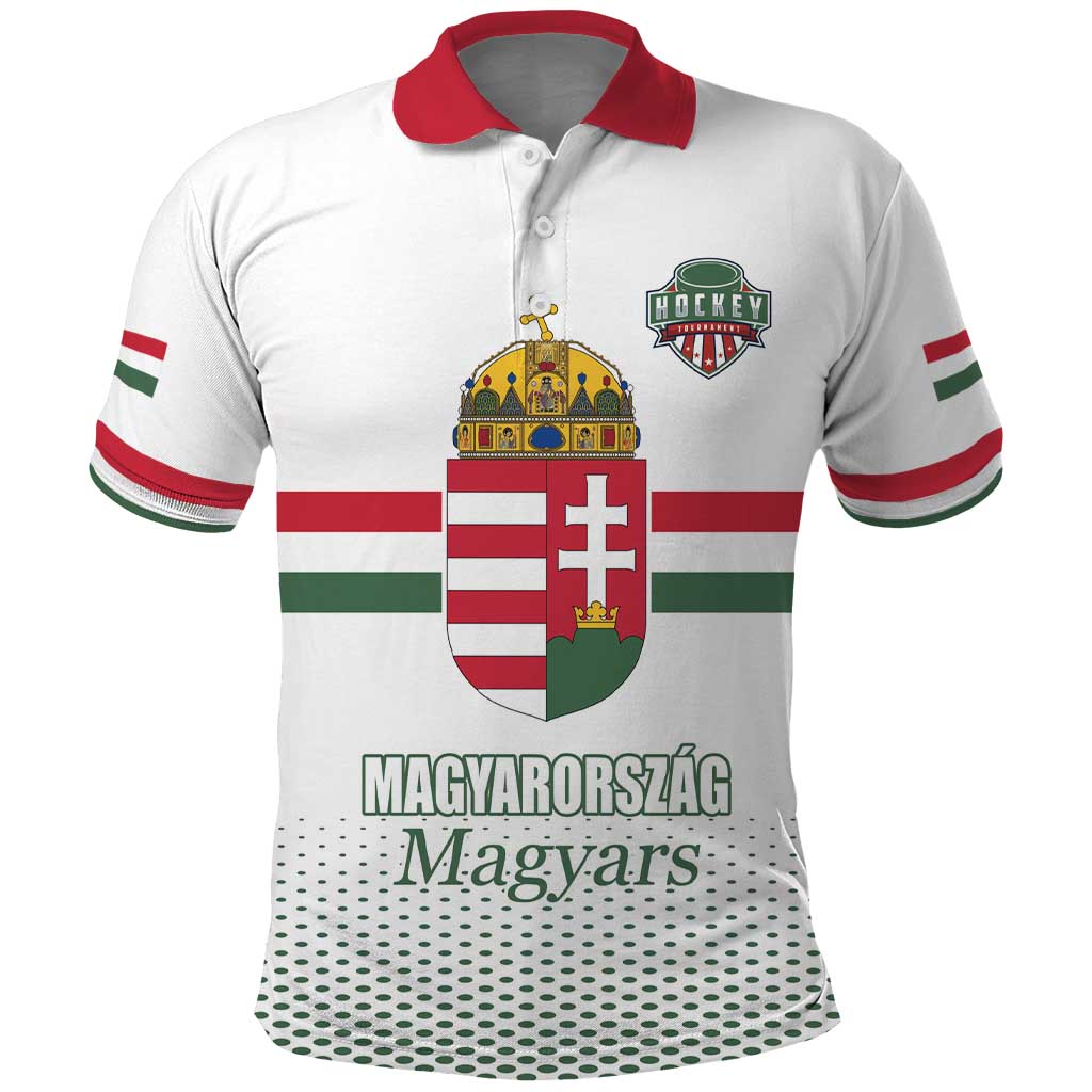 Custom Hungary Ice Hockey Polo Shirt White Style Come on Magyars LT17
