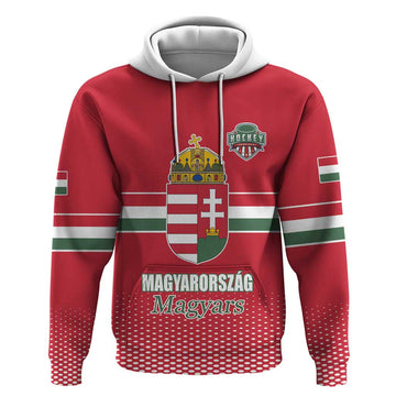 Custom Hungary Ice Hockey Hoodie Red Style Come on Magyars LT17