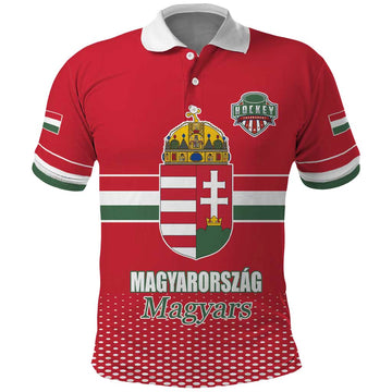 Custom Hungary Ice Hockey Polo Shirt Red Style Come on Magyars LT17