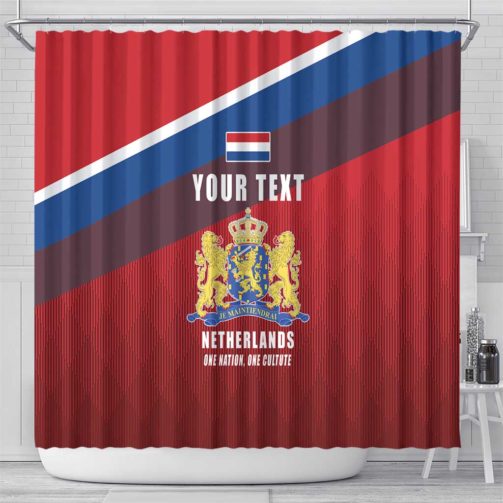 Personalized Netherlands Lion Shower Curtain Nederland Flag and Coat of Arms LT17