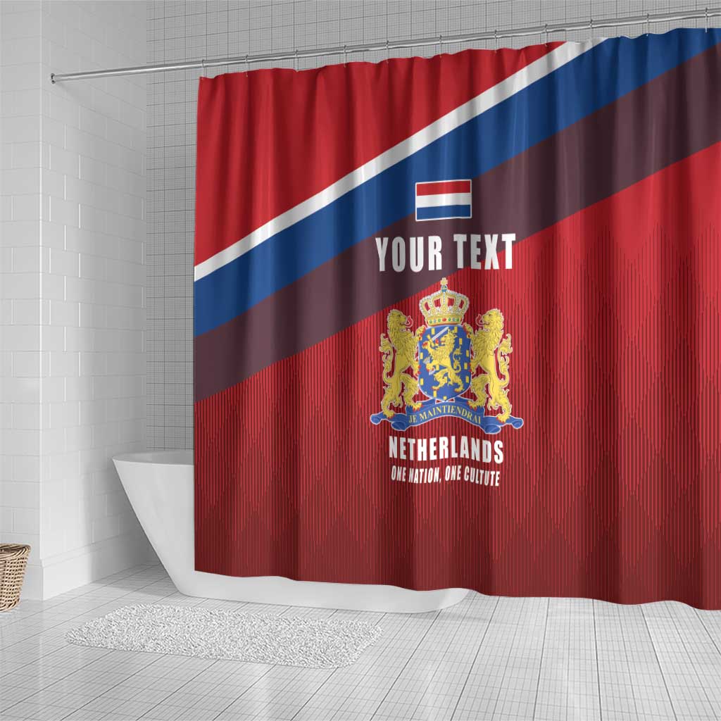 Personalized Netherlands Lion Shower Curtain Nederland Flag and Coat of Arms LT17