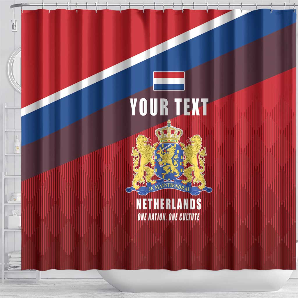 Personalized Netherlands Lion Shower Curtain Nederland Flag and Coat of Arms LT17