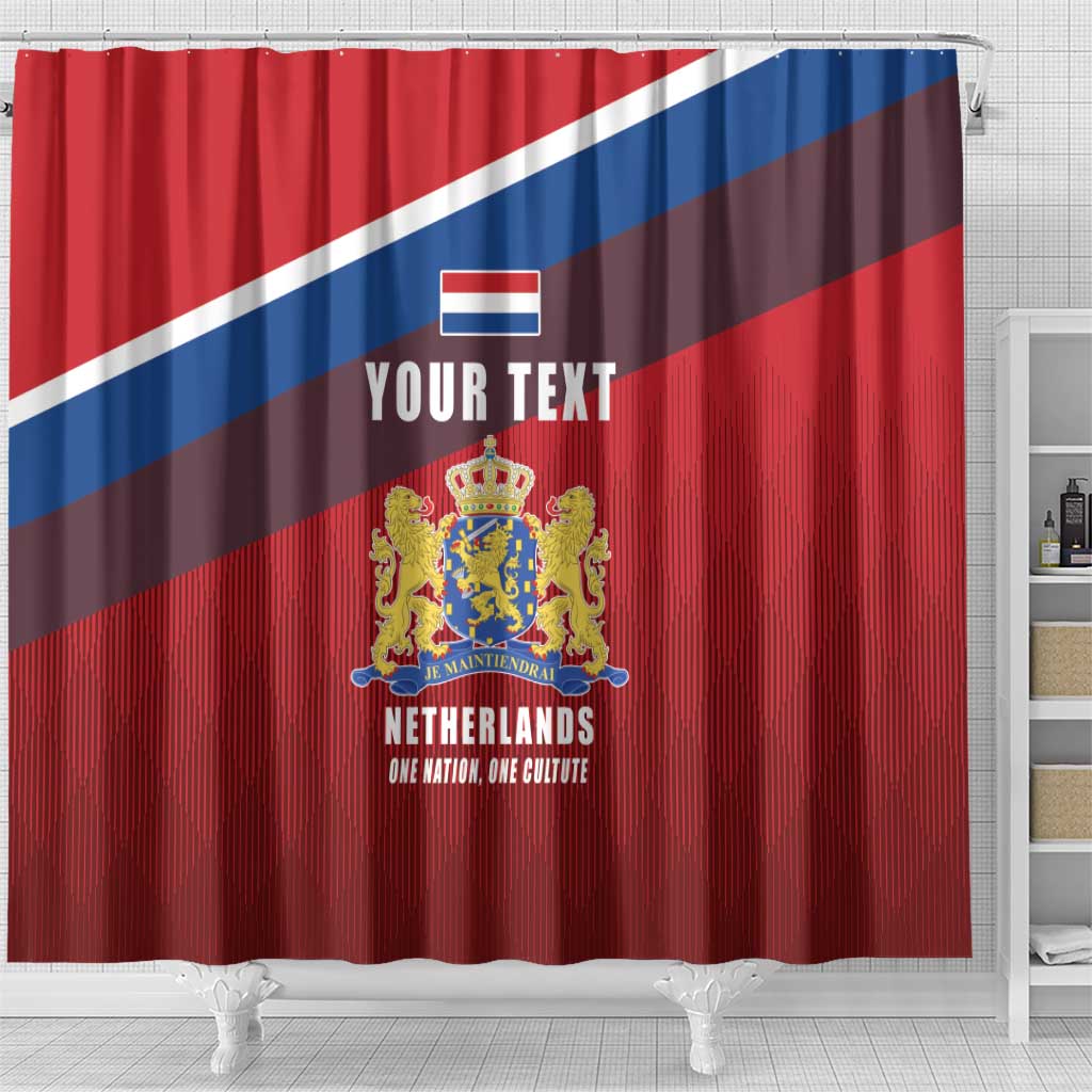 Personalized Netherlands Lion Shower Curtain Nederland Flag and Coat of Arms LT17