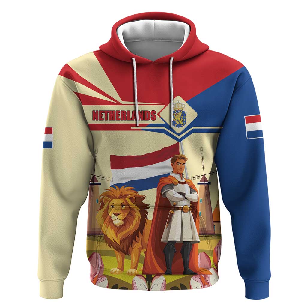 Netherlands Lion and Knight Hoodie Tulips and Windmills LT17