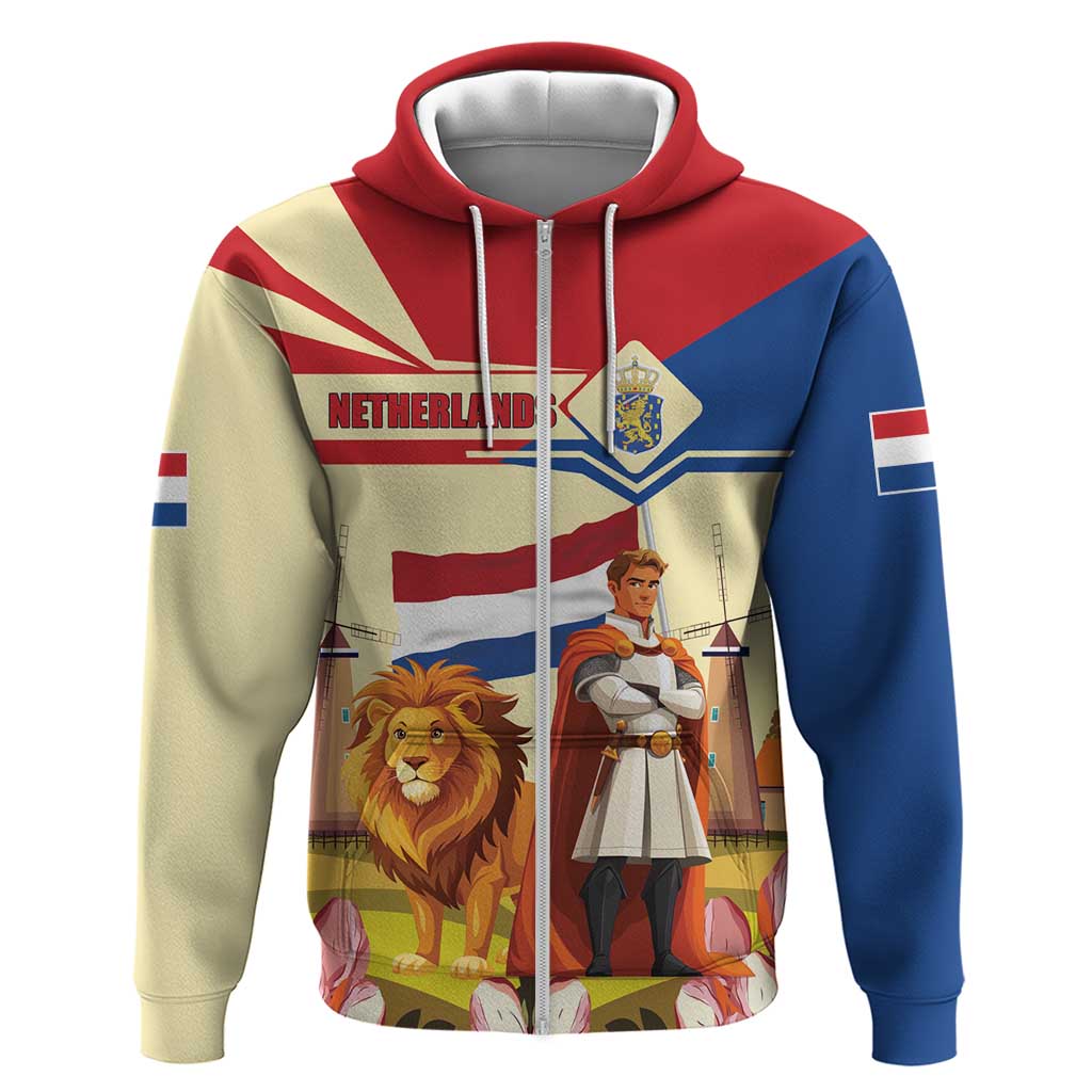 Netherlands Lion and Knight Hoodie Tulips and Windmills LT17