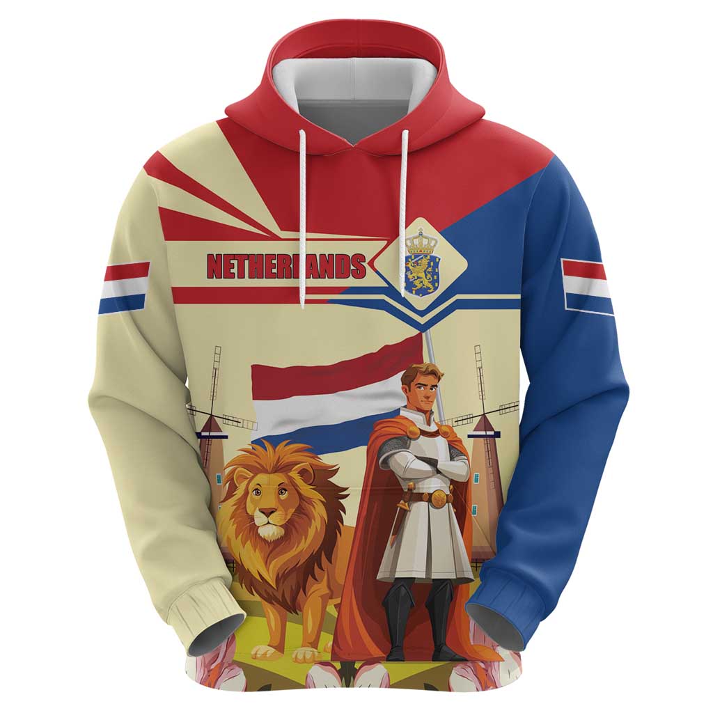 Netherlands Lion and Knight Hoodie Tulips and Windmills LT17