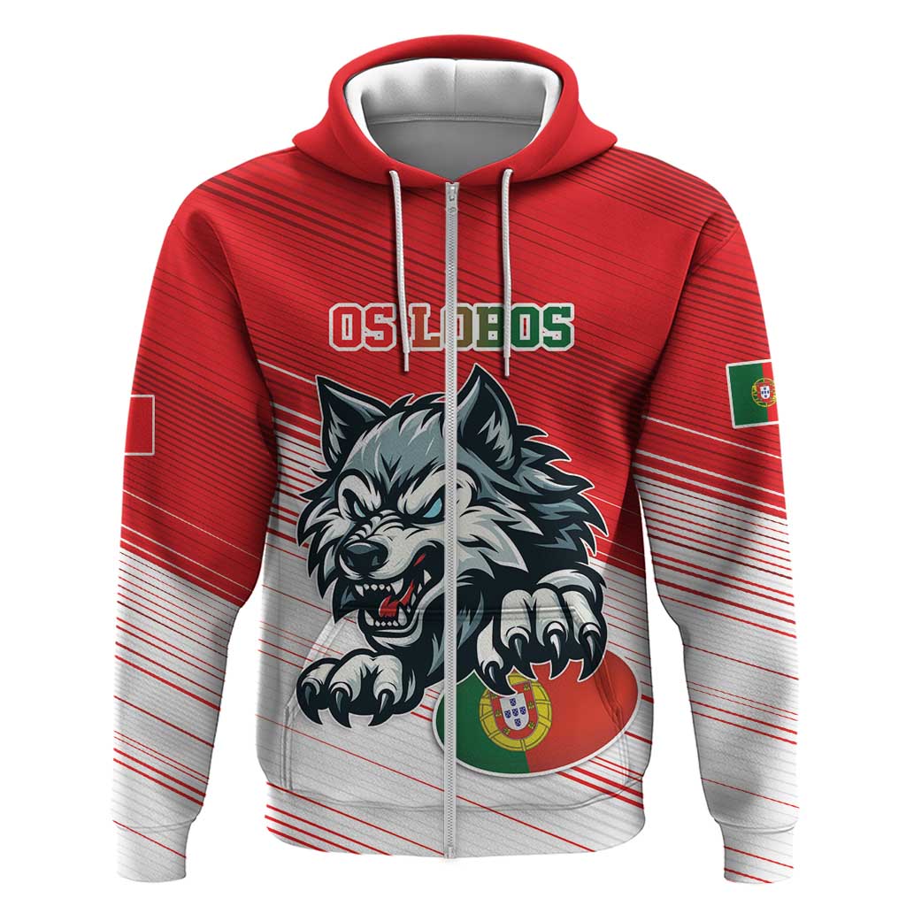 Custom Portugal Rugby Go Champions Hoodie Wolf Mascot Style LT17