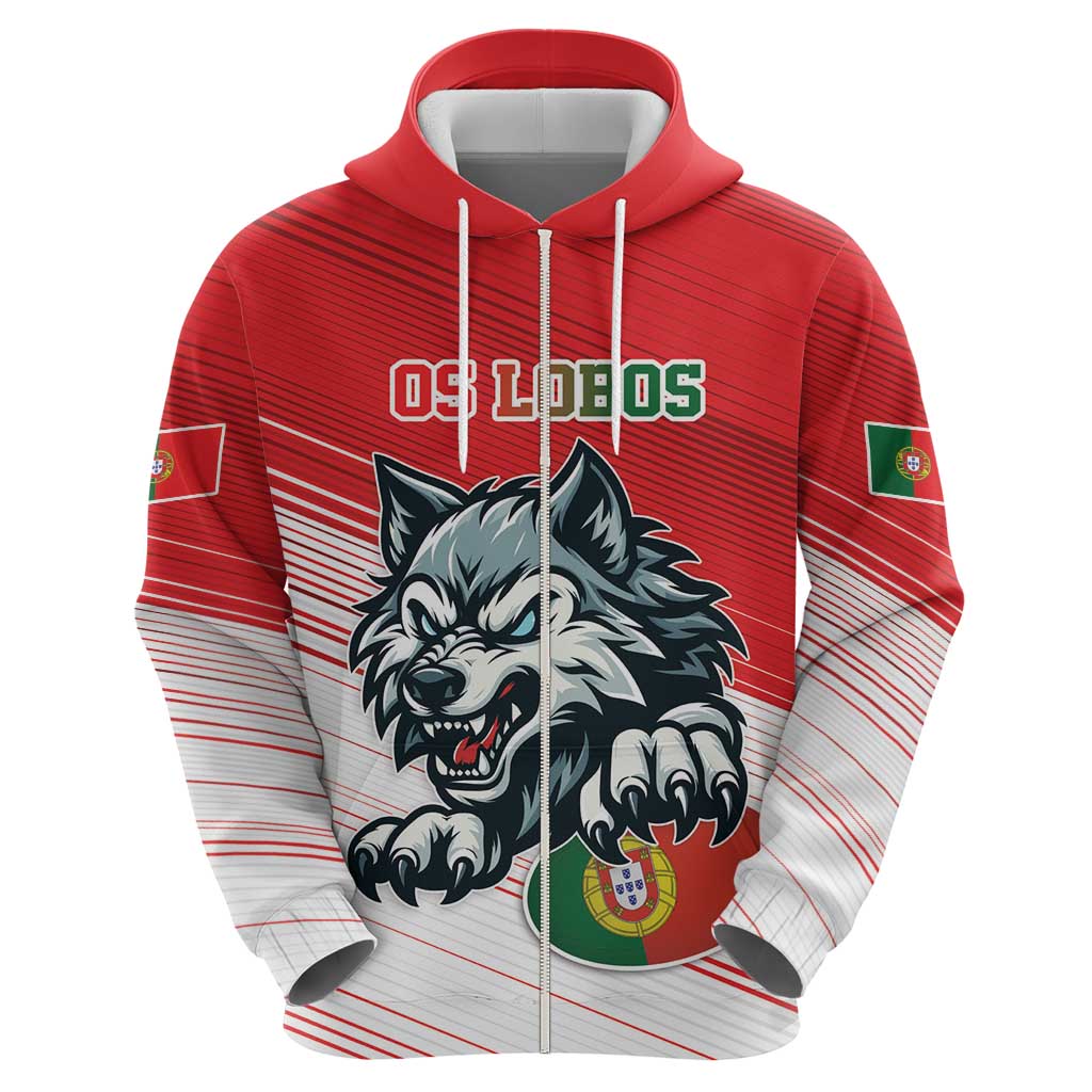 Custom Portugal Rugby Go Champions Hoodie Wolf Mascot Style LT17