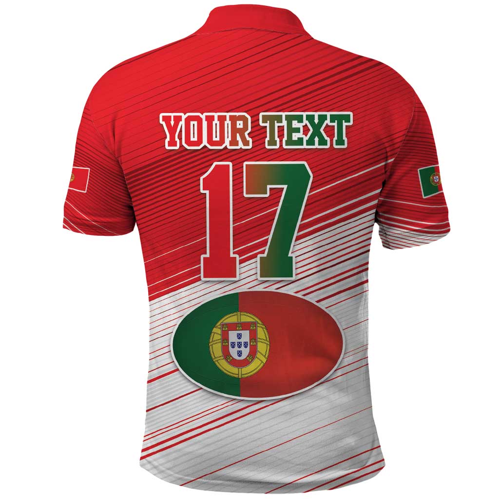 Custom Portugal Rugby Go Champions Polo Shirt Wolf Mascot Style LT17