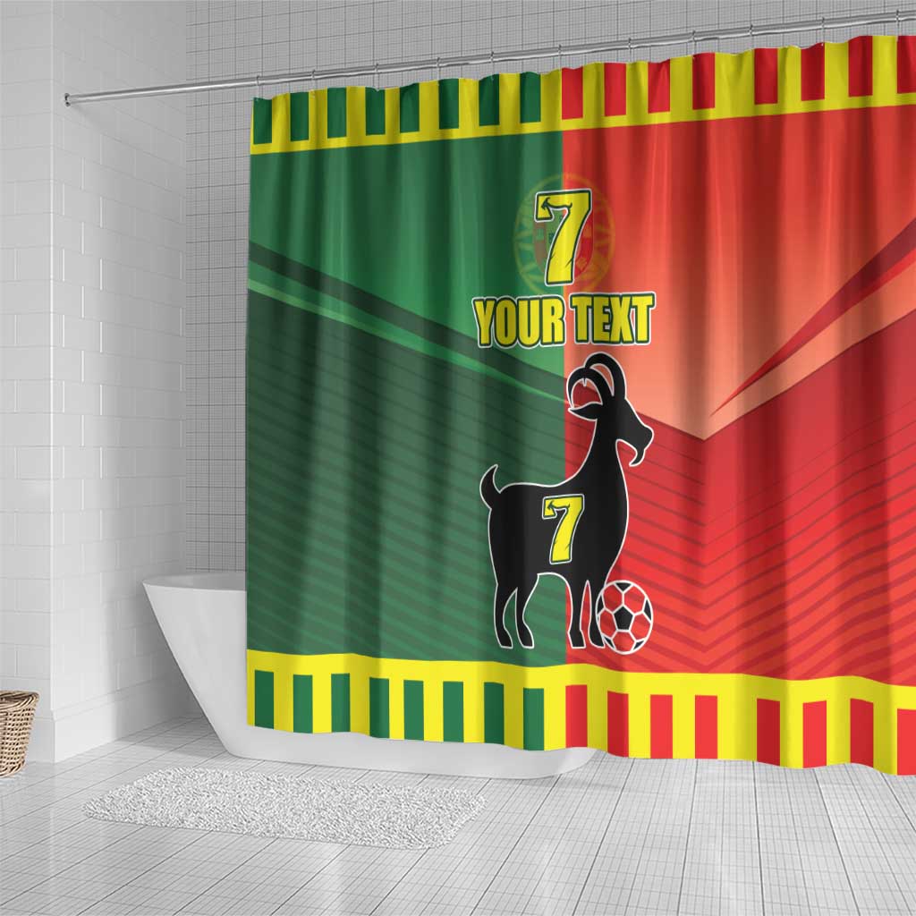 Personalized Portugal 7 Goat Shower Curtain Greatest Of All Time Sporty Style LT17