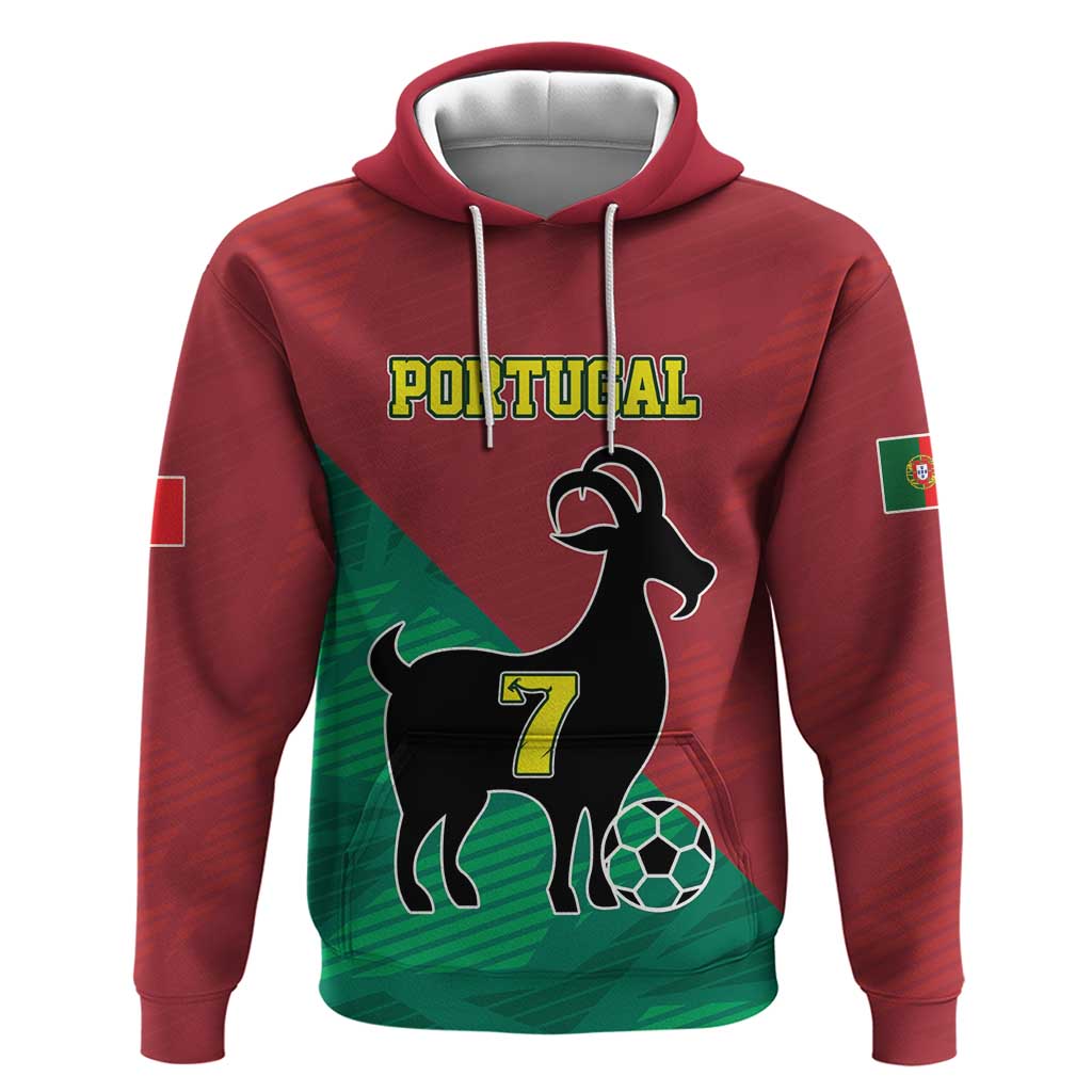 Personalized Portugal 7 Goat Hoodie Greatest Of All Time Red Green Vintage LT17