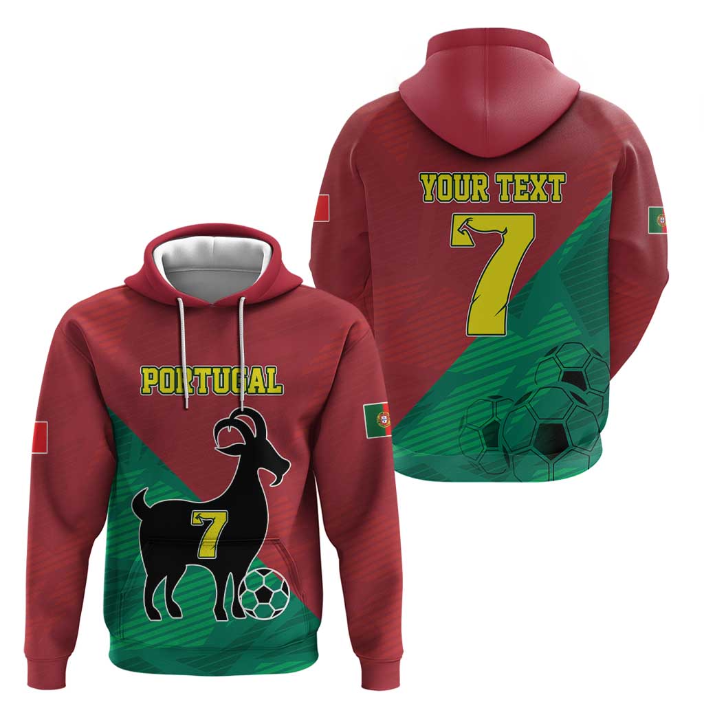 Personalized Portugal 7 Goat Hoodie Greatest Of All Time Red Green Vintage LT17