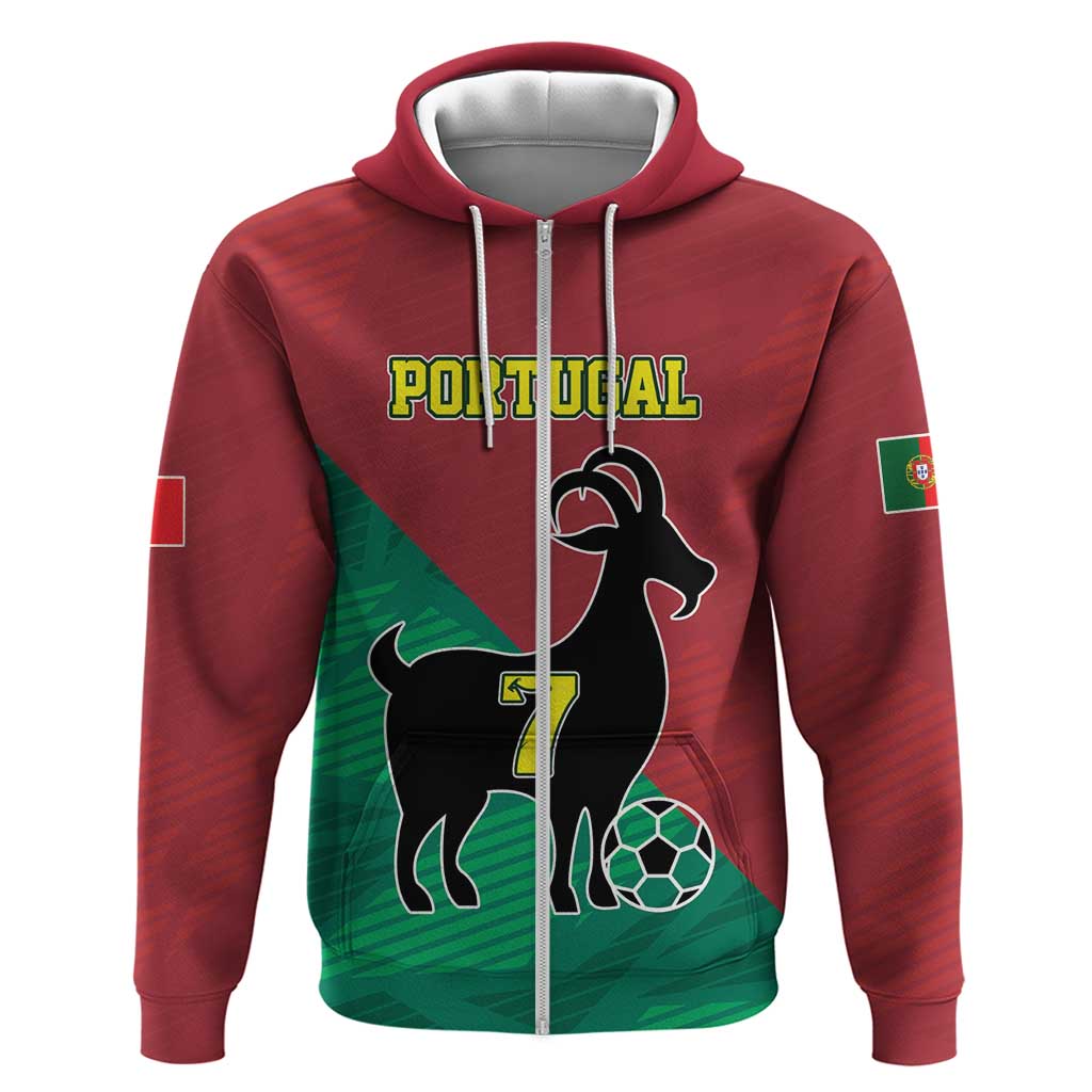 Personalized Portugal 7 Goat Hoodie Greatest Of All Time Red Green Vintage LT17