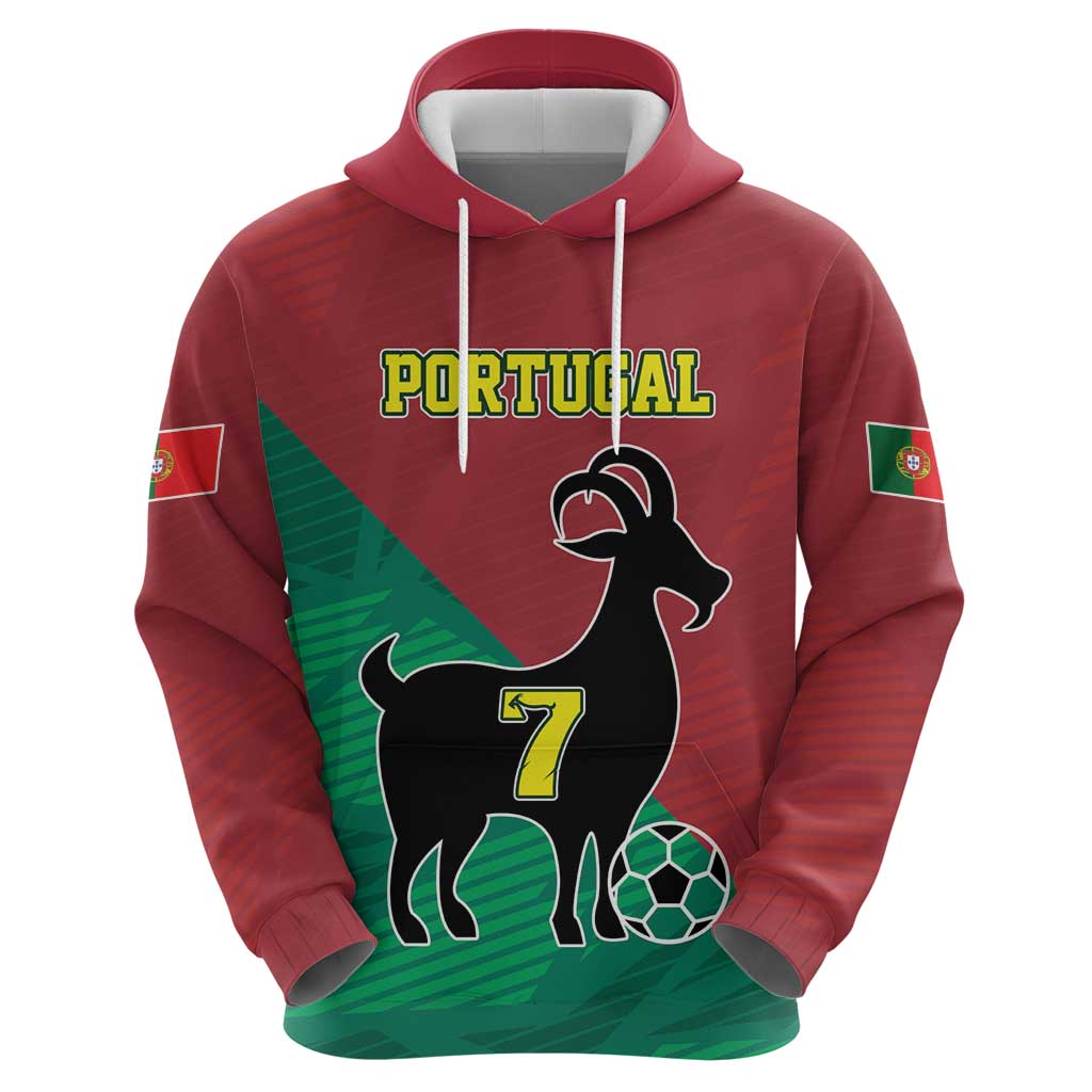 Personalized Portugal 7 Goat Hoodie Greatest Of All Time Red Green Vintage LT17