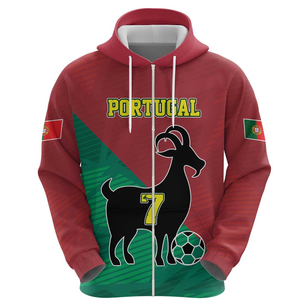 Personalized Portugal 7 Goat Hoodie Greatest Of All Time Red Green Vintage LT17