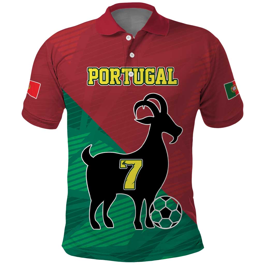 Personalized Portugal 7 Goat Polo Shirt Greatest Of All Time Red Green Vintage LT17