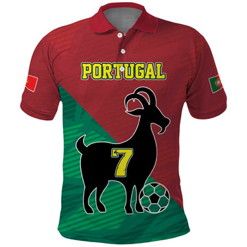 Personalized Portugal 7 Goat Polo Shirt Greatest Of All Time Red Green Vintage LT17