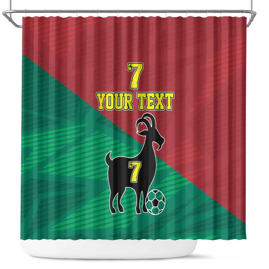 Personalized Portugal 7 Goat Shower Curtain Greatest Of All Time Red Green Vintage LT17