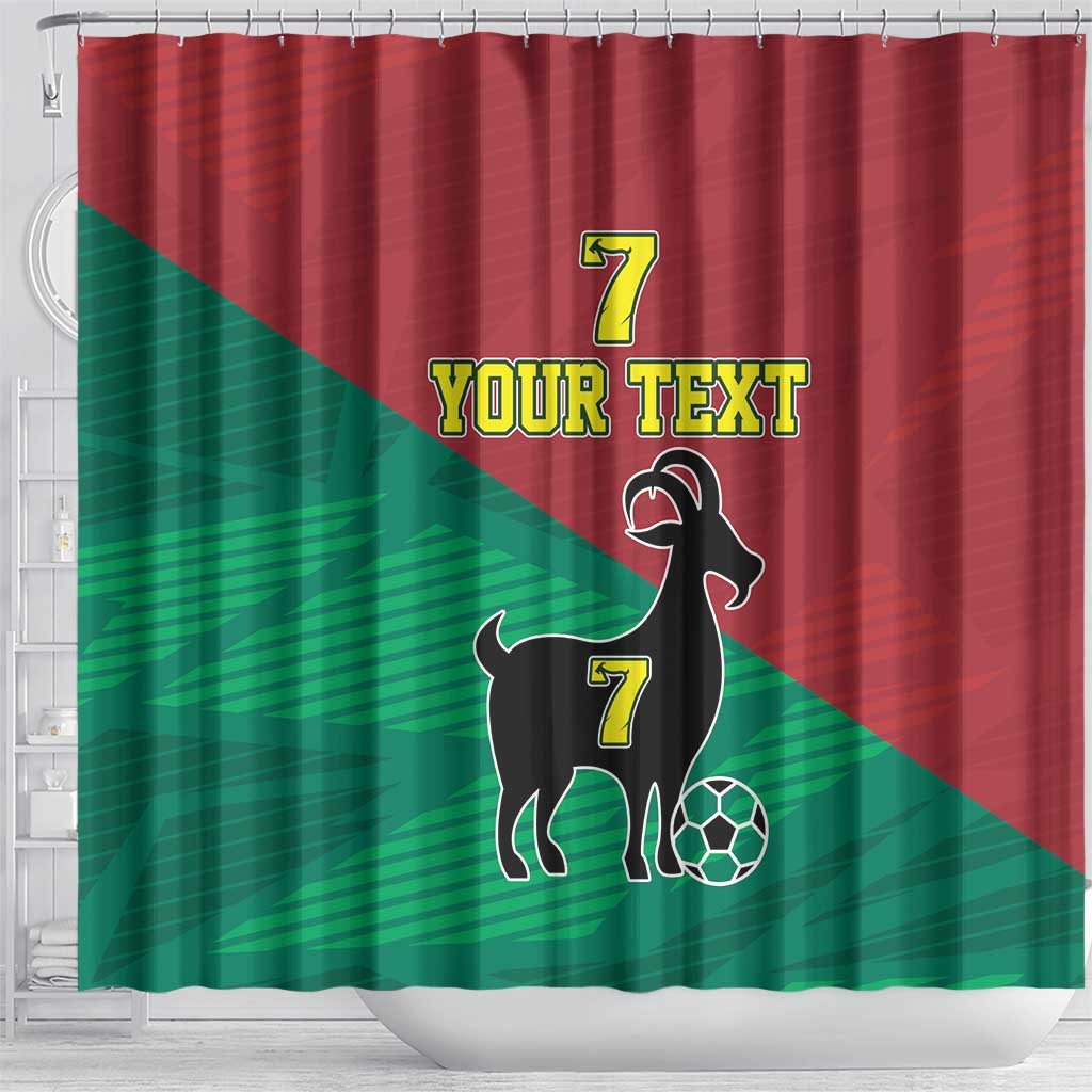 Personalized Portugal 7 Goat Shower Curtain Greatest Of All Time Red Green Vintage LT17