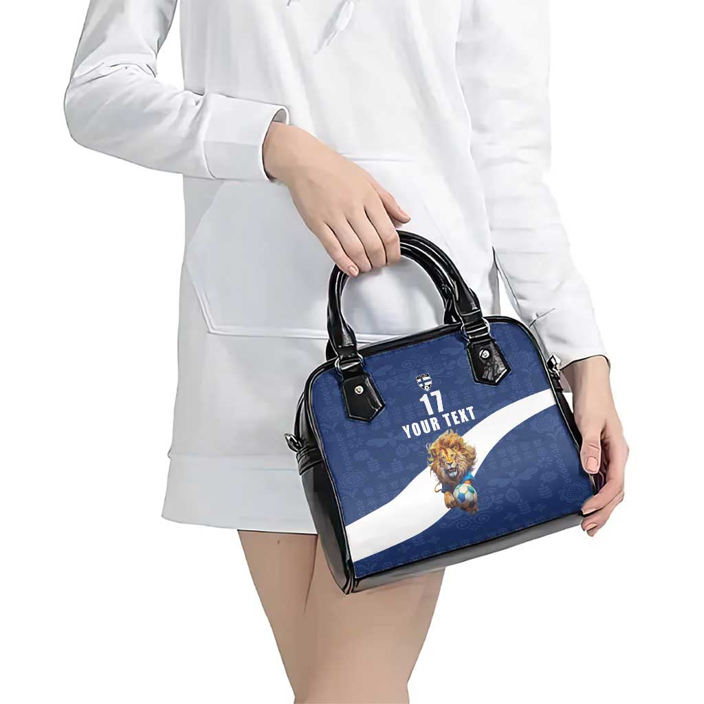 Custom Finland Football Lion Mascot Shoulder Handbag Huuhkajat with Finnish Folk Paterns LT17