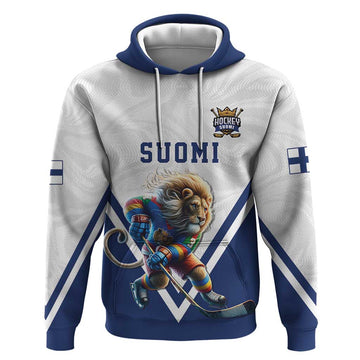 Custom Finland Ice Hockey Lion Mascot Hoodie Sporty Style Come on Leijonat LT17