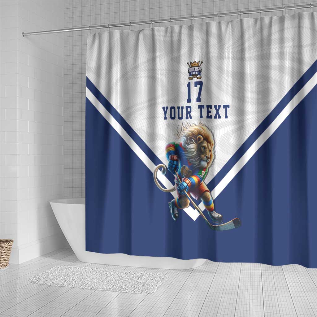 Custom Finland Ice Hockey Lion Mascot Shower Curtain Sporty Style Come on Leijonat LT17
