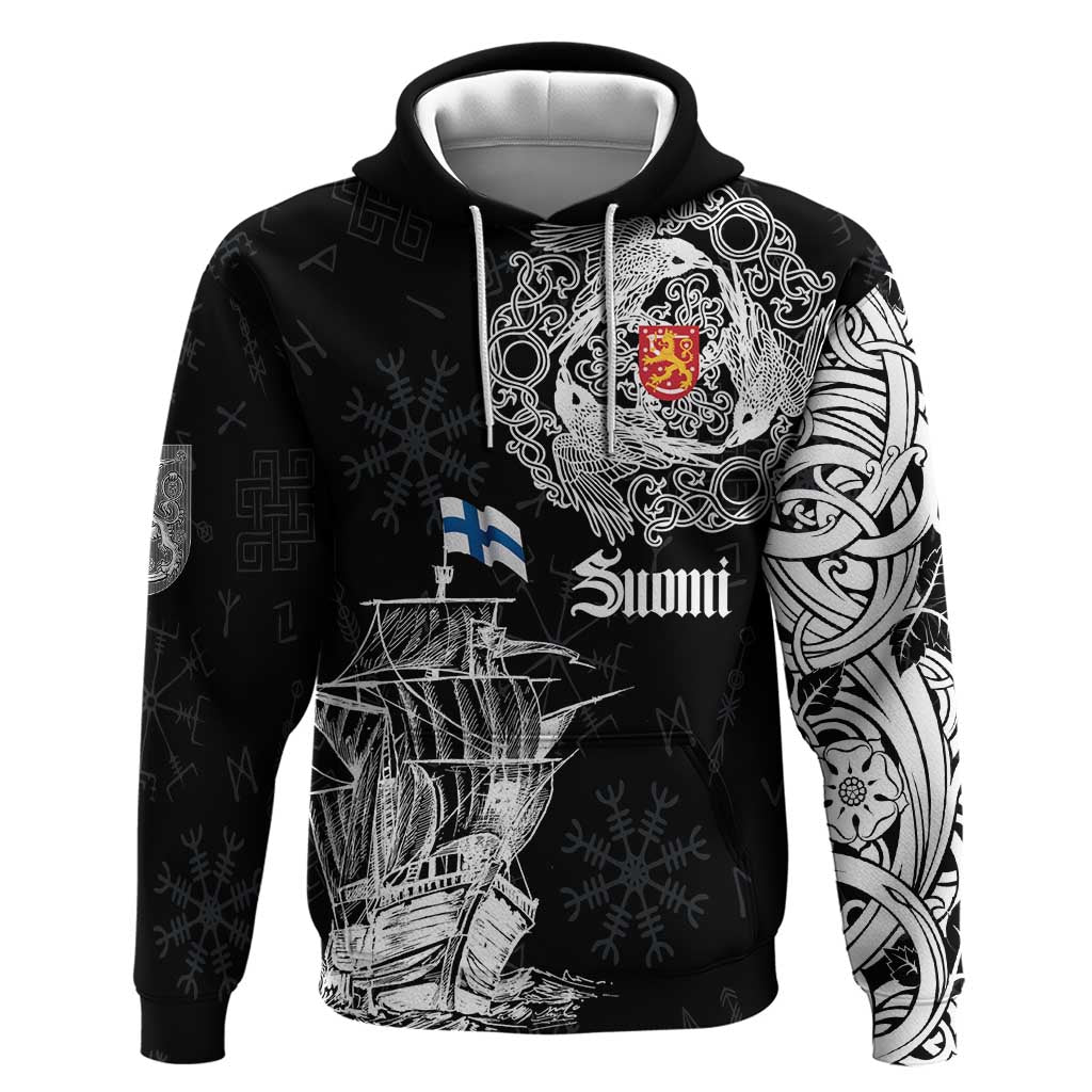 Finland Vikings Culture Hoodie Suomi Viking Ships LT17