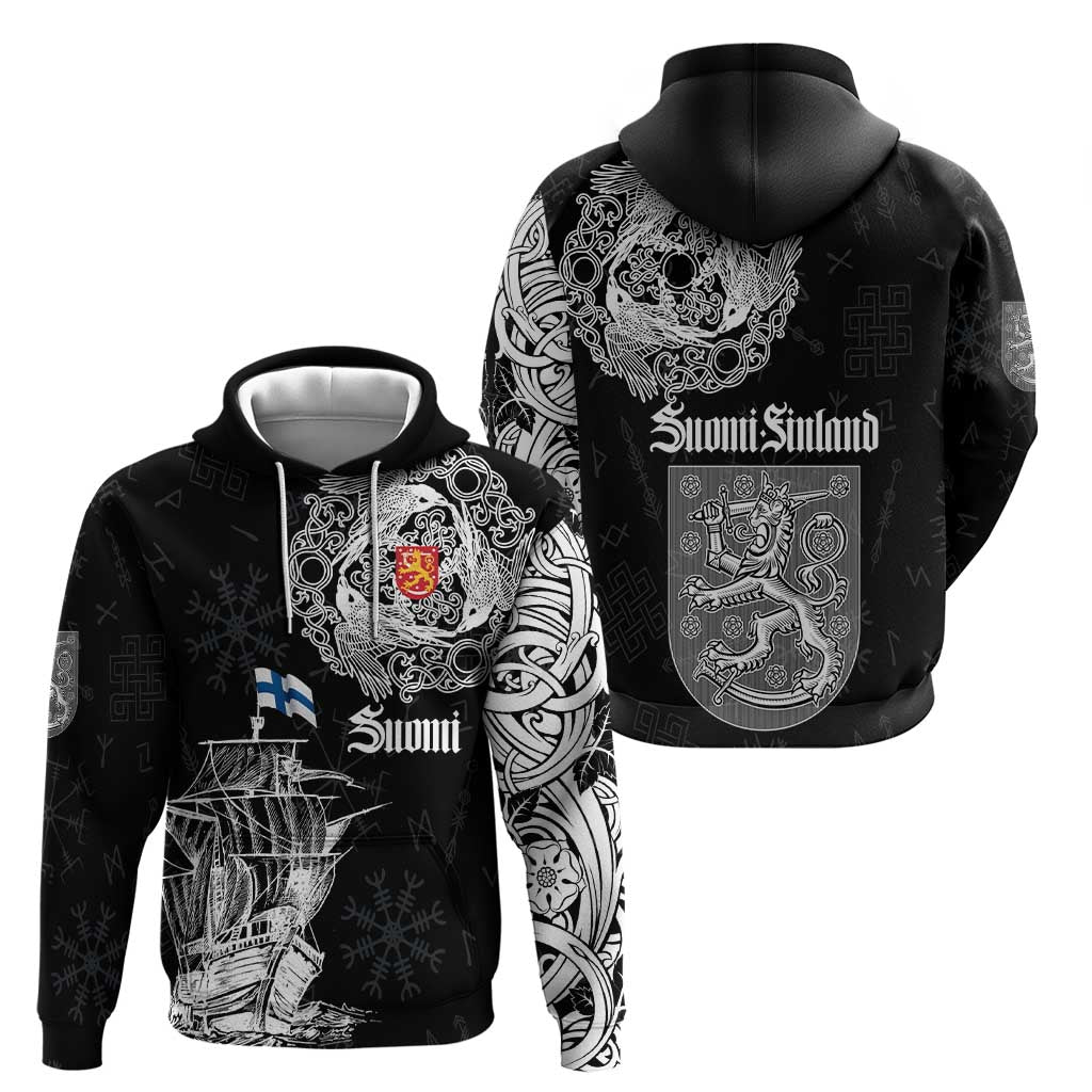 Finland Vikings Culture Hoodie Suomi Viking Ships LT17