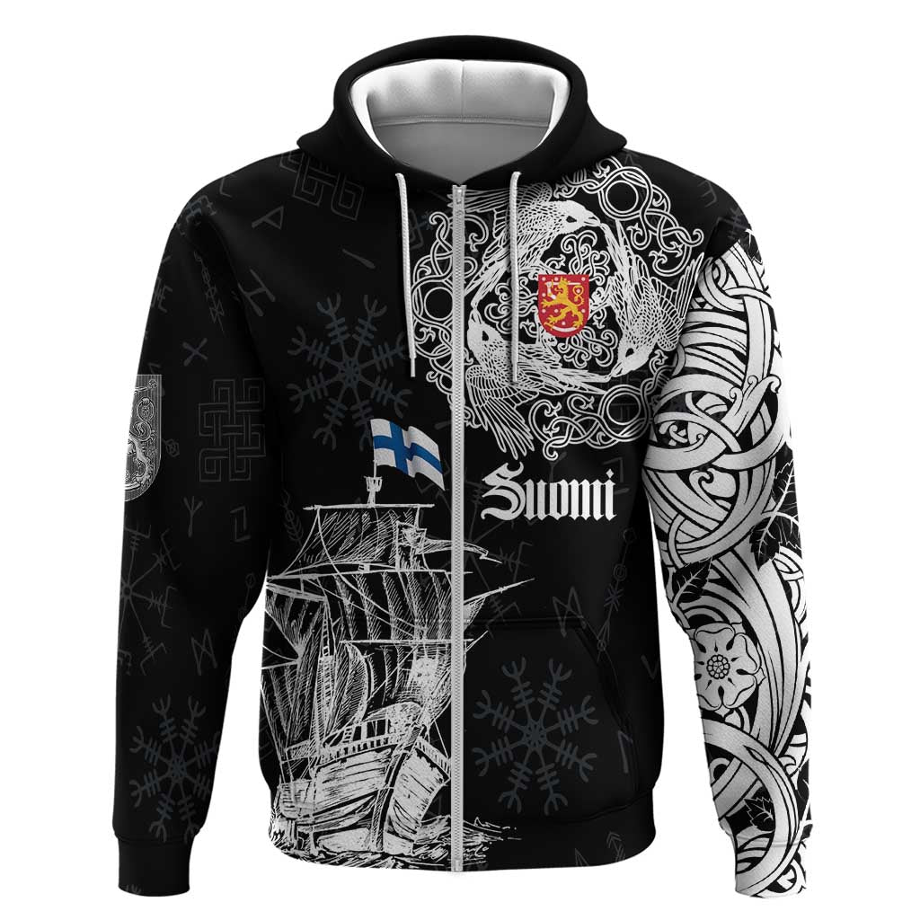 Finland Vikings Culture Hoodie Suomi Viking Ships LT17