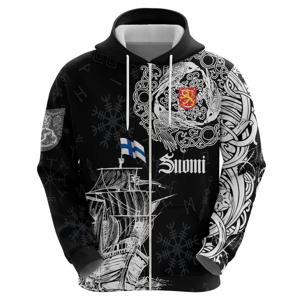 Finland Vikings Culture Hoodie Suomi Viking Ships LT17