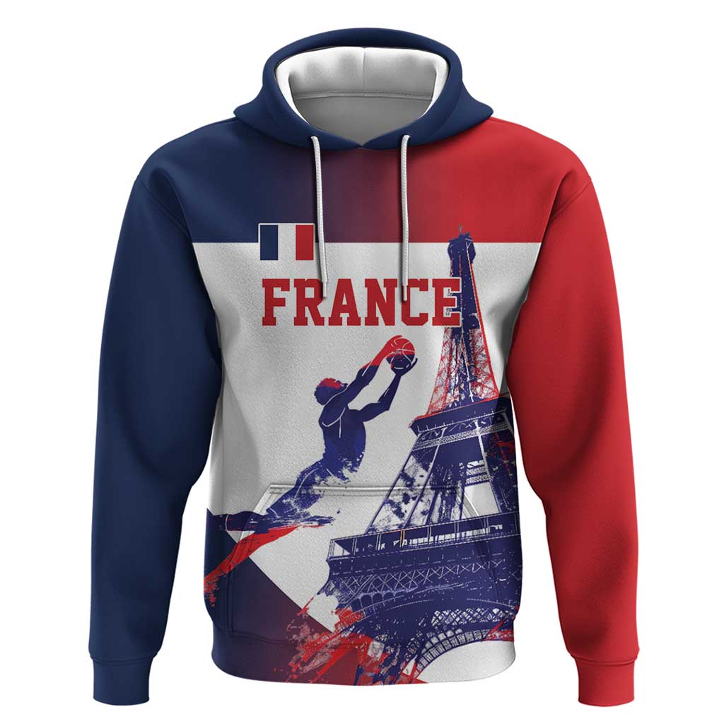 Custom France Basketball Hoodie Eiffel Tower Sporty Style LT17