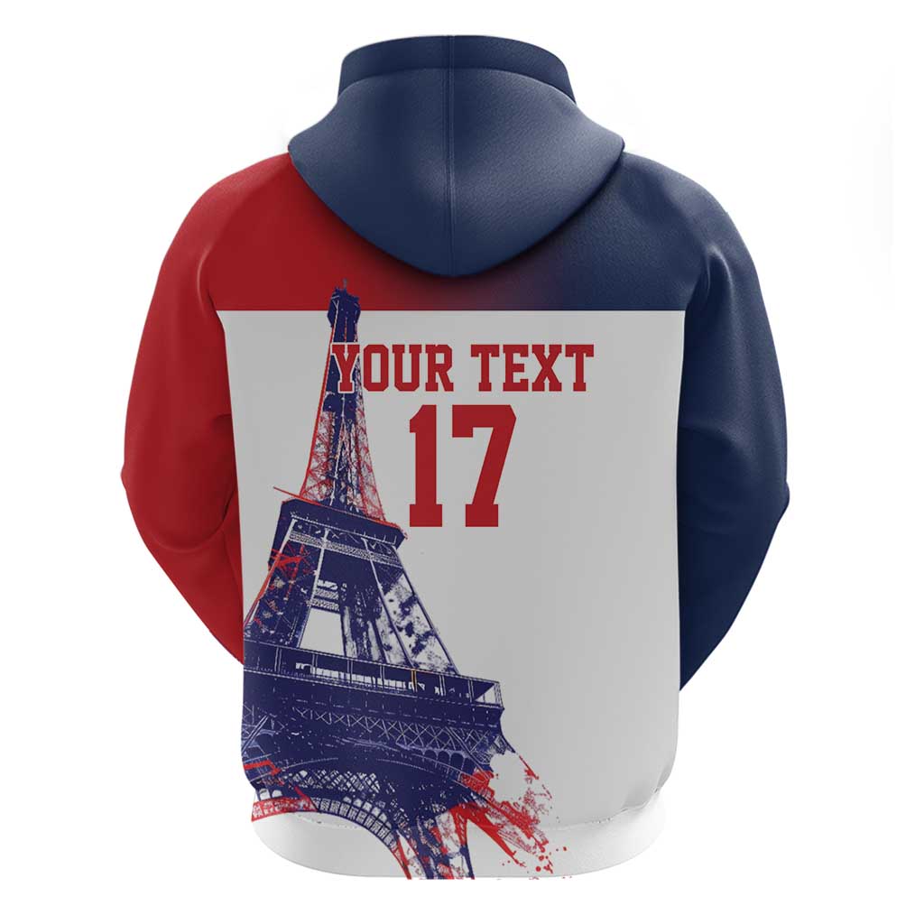 Custom France Basketball Hoodie Eiffel Tower Sporty Style LT17