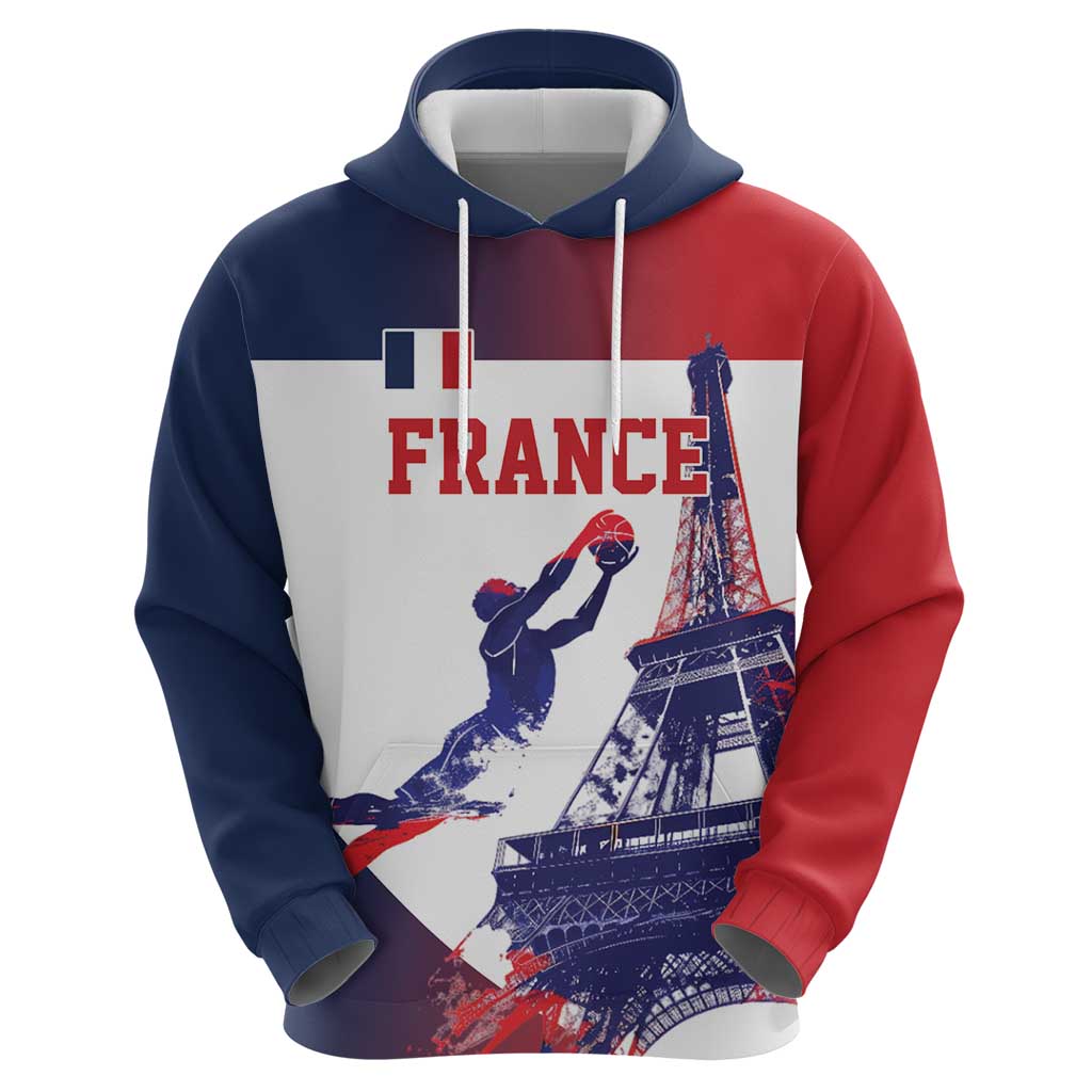 Custom France Basketball Hoodie Eiffel Tower Sporty Style LT17