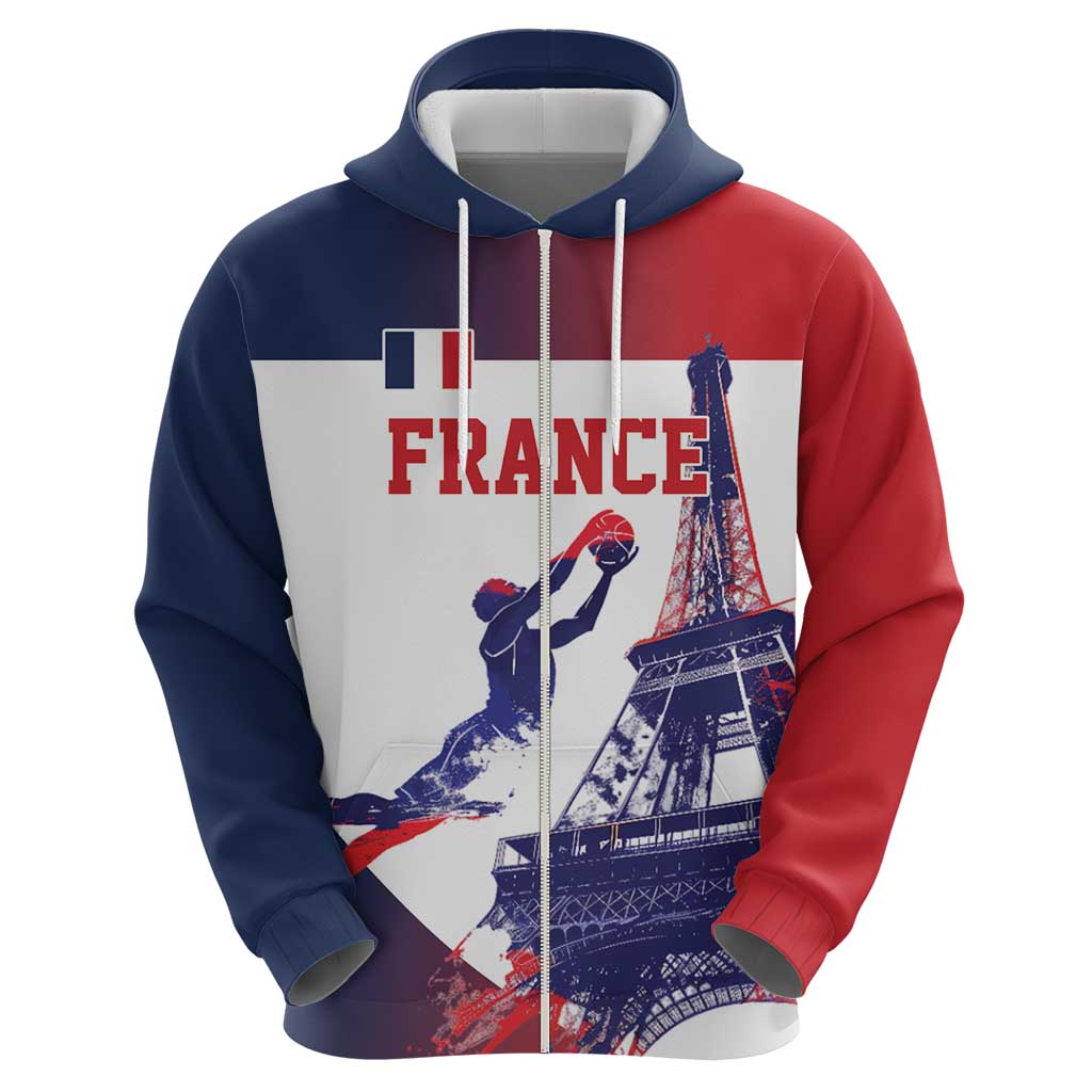 Custom France Basketball Hoodie Eiffel Tower Sporty Style LT17