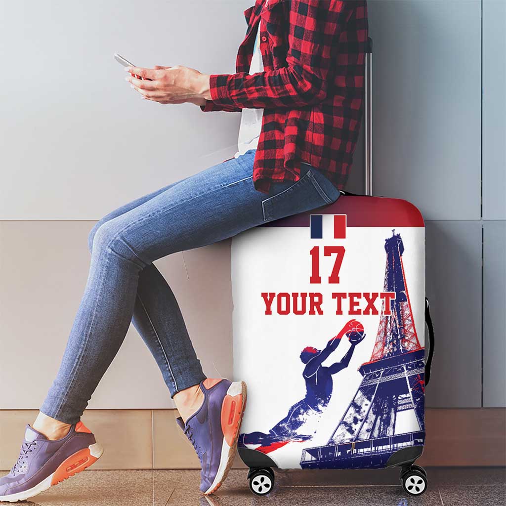Custom France Basketball Luggage Cover Eiffel Tower Sporty Style LT17
