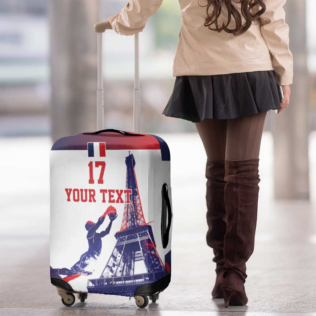 Custom France Basketball Luggage Cover Eiffel Tower Sporty Style LT17