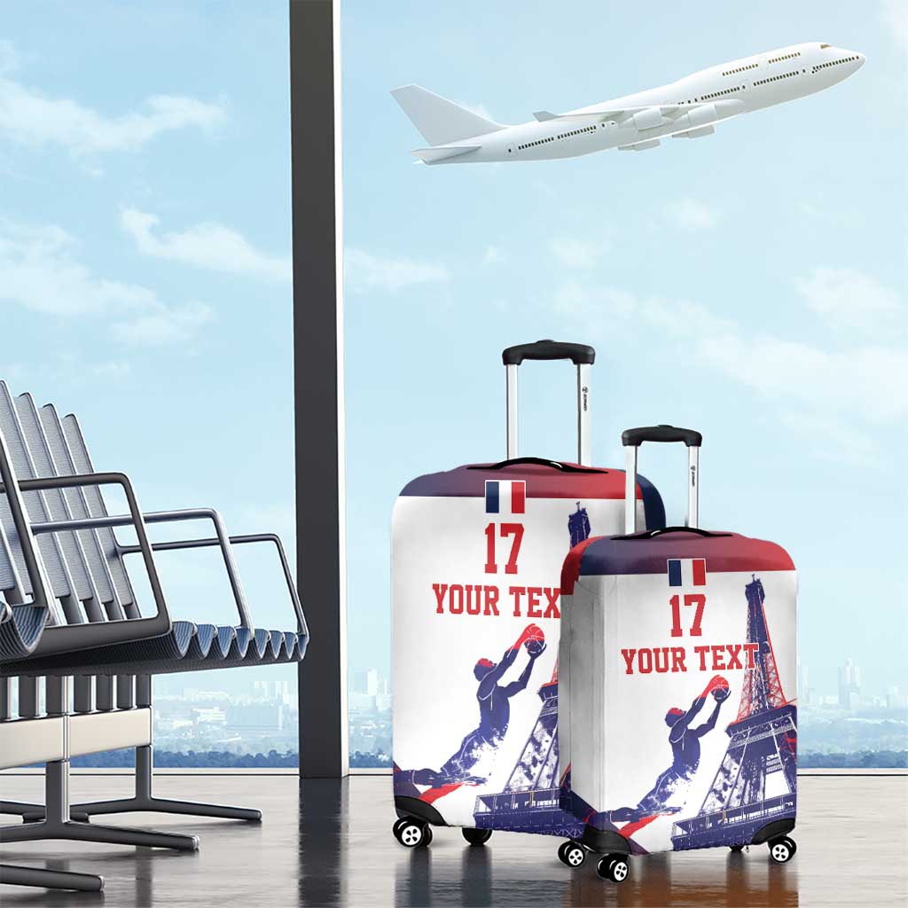 Custom France Basketball Luggage Cover Eiffel Tower Sporty Style LT17