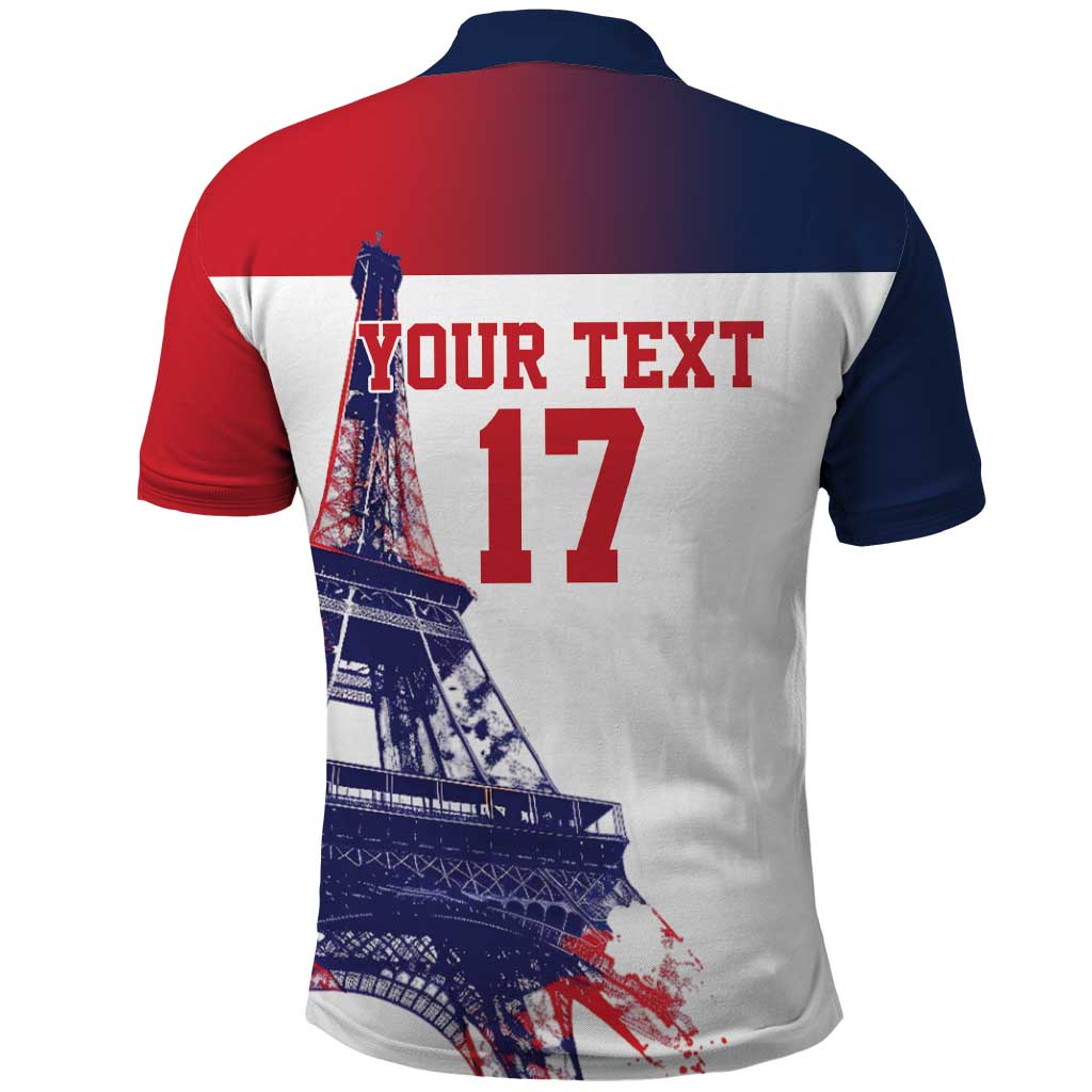 Custom France Basketball Polo Shirt Eiffel Tower Sporty Style LT17