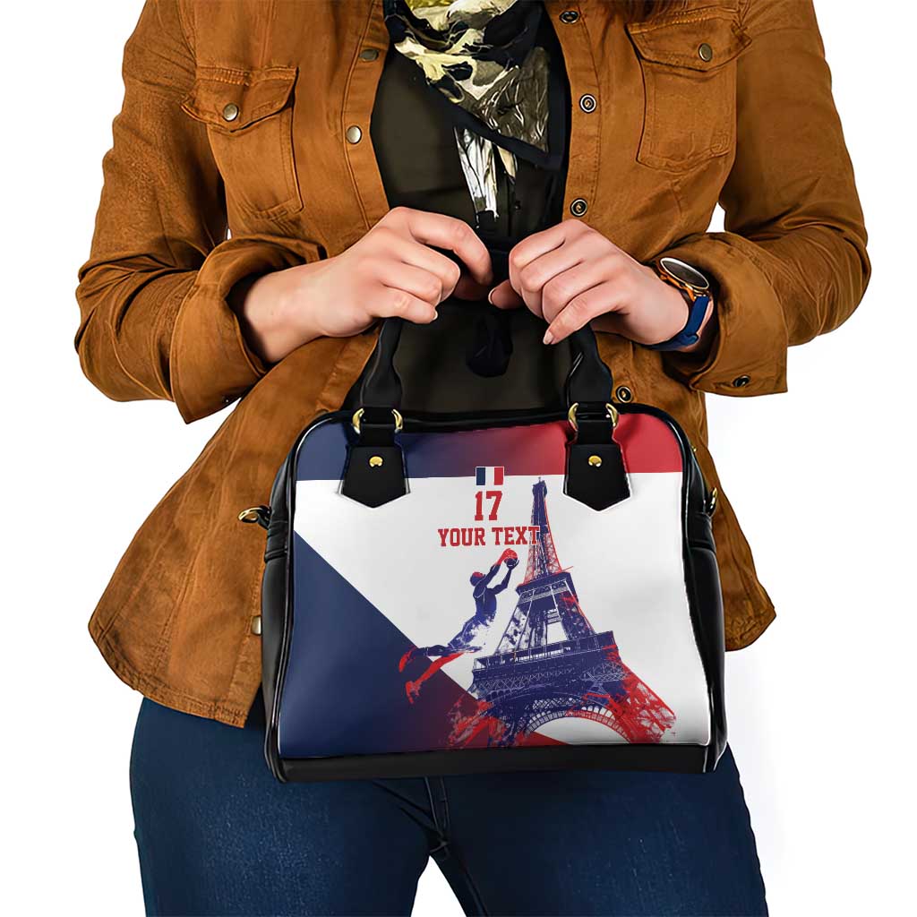 Custom France Basketball Shoulder Handbag Eiffel Tower Sporty Style LT17