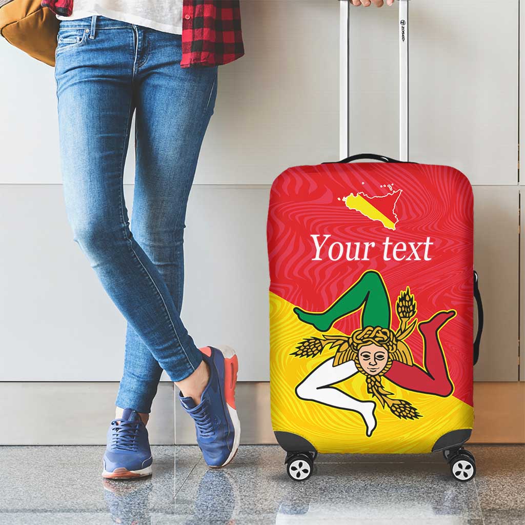 Personalized Italy Sicily Luggage Cover Sicilia Gorgoneion with Triskeles LT17
