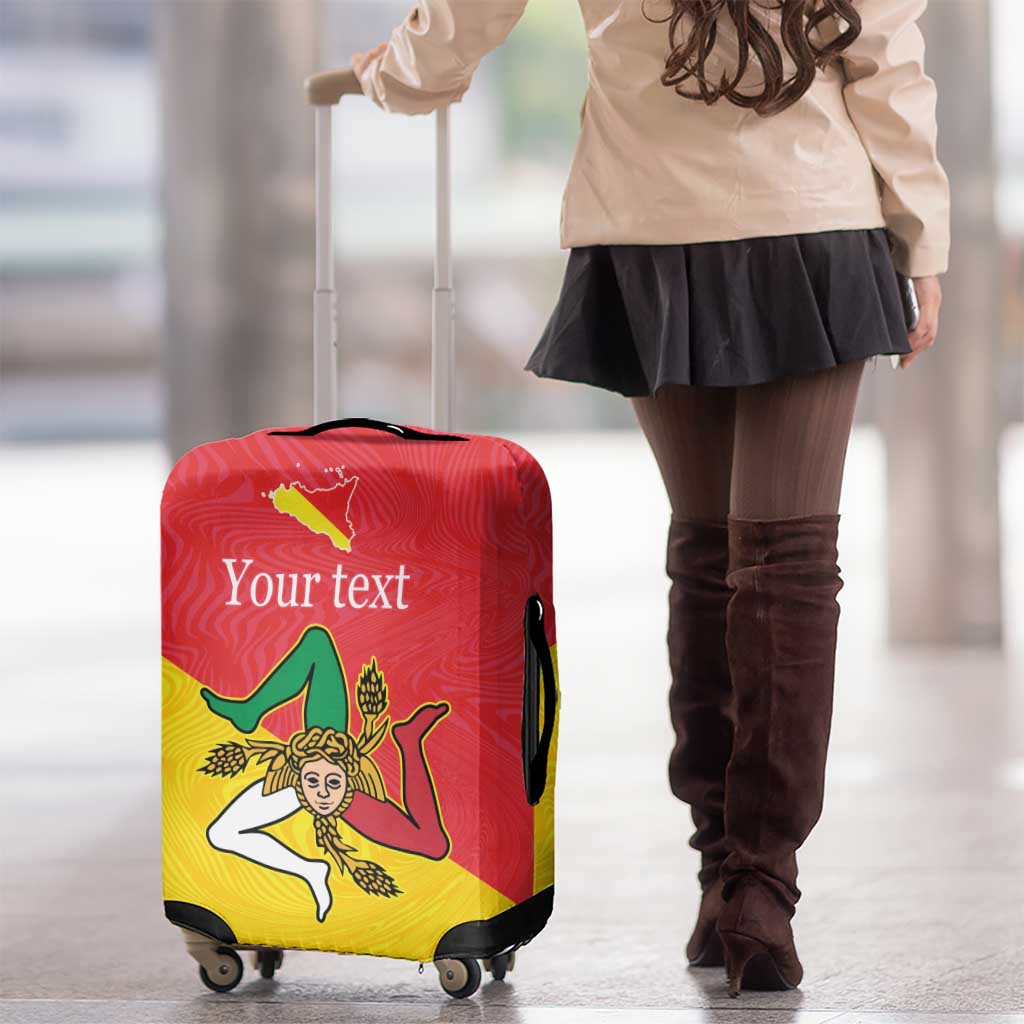 Personalized Italy Sicily Luggage Cover Sicilia Gorgoneion with Triskeles LT17