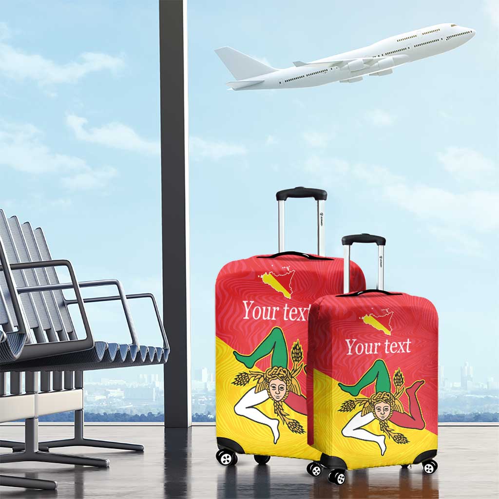 Personalized Italy Sicily Luggage Cover Sicilia Gorgoneion with Triskeles LT17
